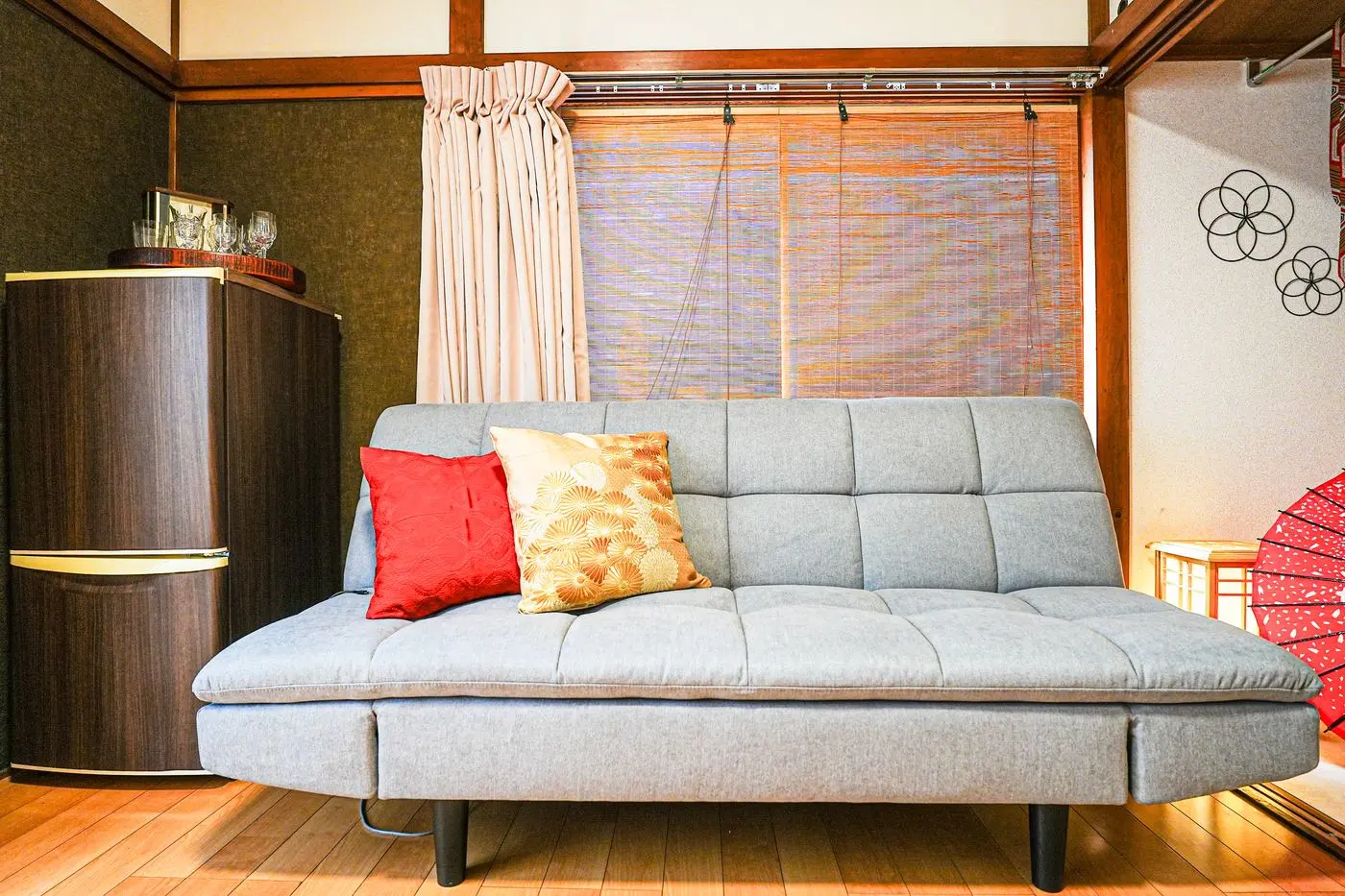 The sofa bed in the living room