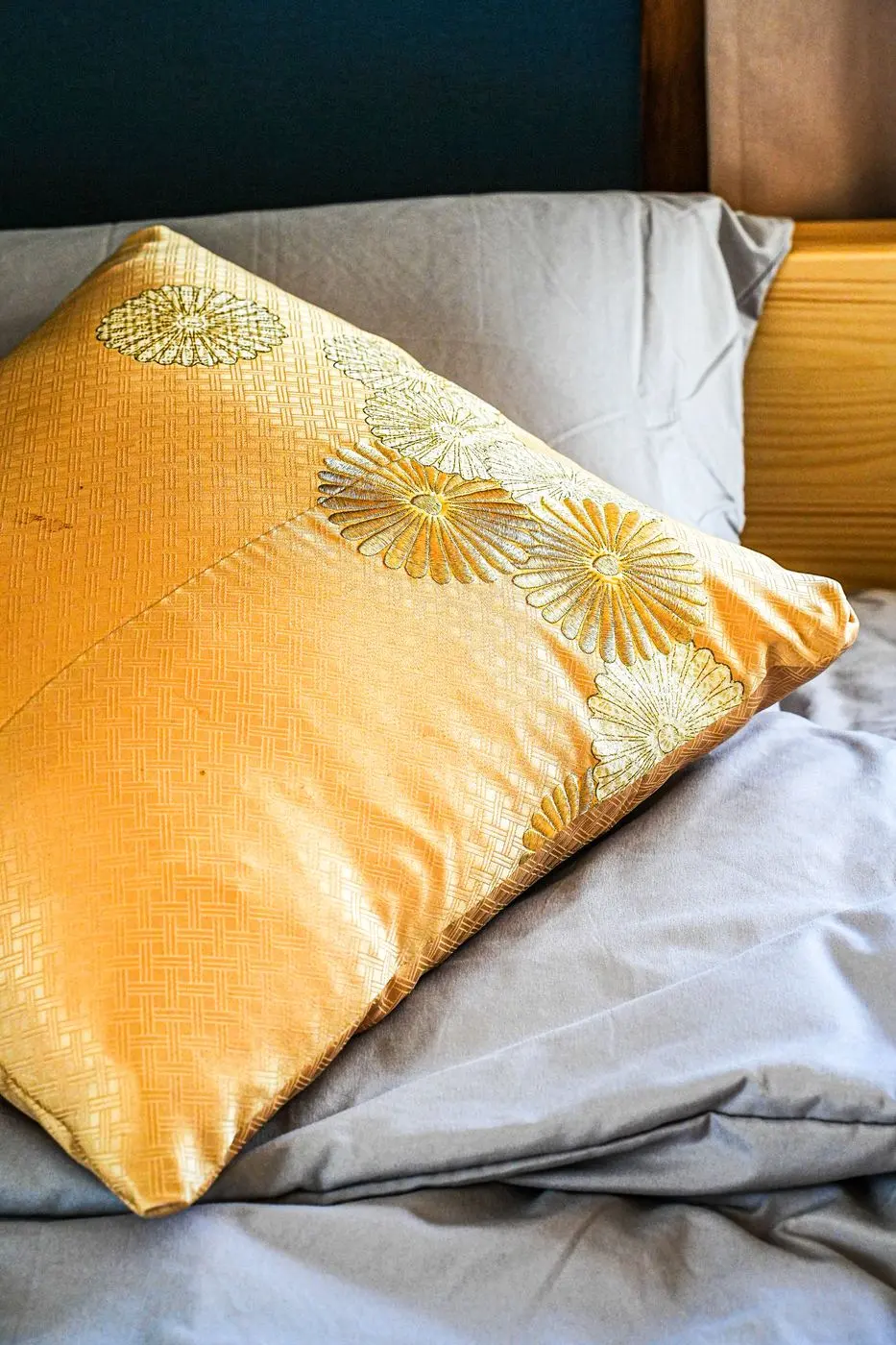 A gold cushion